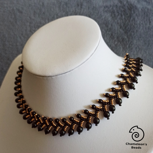 Black and Gold Elegance nyaklánc - Meska.hu