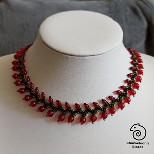 Garnet Berry Elegance nyaklánc - ékszer - nyaklánc - gyöngyös nyaklánc - Meska.hu