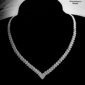 Minimalist Silver nyaklánc, Ékszer, Nyaklánc, Medál nélküli nyaklánc, Ékszerkészítés, Gyöngyfűzés, gyöngyhímzés, MESKA
