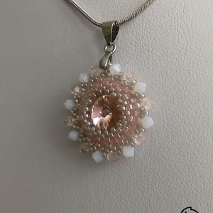 Vintage Rose and Alabaster Mandala fülbevaló és nyaklánc - ékszer - ékszerszett - Meska.hu