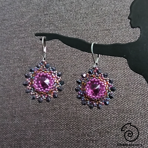 Absolute Lilac Mandala fülbevaló - ékszer - fülbevaló - lógós kerek fülbevaló - Meska.hu