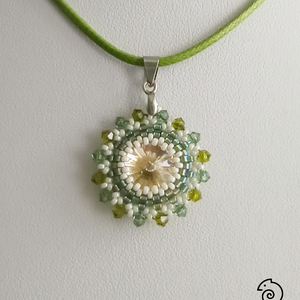 Green Meadow Mandala  fülbevaló és nyaklánc - ékszer - ékszerszett - Meska.hu