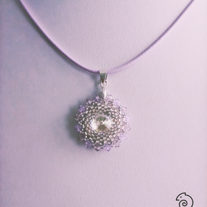 Silver Violet Mandala  fülbevaló és nyaklánc - ékszer - ékszerszett - Meska.hu
