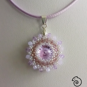 Lilac Violet Mandala fülbevaló és nyaklánc - ékszer - ékszerszett - Meska.hu