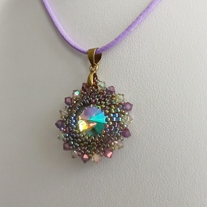  Light Lilac Paradise Mandala fülbevaló és nyaklánc - ékszer - ékszerszett - Meska.hu