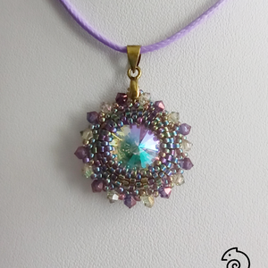  Light Lilac Paradise Mandala fülbevaló és nyaklánc - ékszer - ékszerszett - Meska.hu