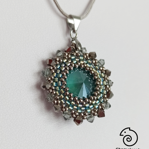 Royal Green Mandala fülbevaló és nyaklánc - ékszer - ékszerszett - Meska.hu