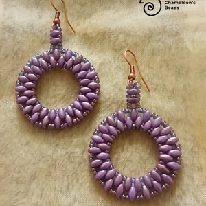 Lilac Circle fülbevaló - ékszer - fülbevaló - lógós kerek fülbevaló - Meska.hu