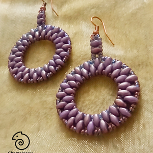 Lilac Circle fülbevaló - ékszer - fülbevaló - lógós kerek fülbevaló - Meska.hu