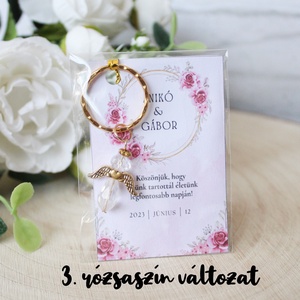 Esküvő köszönőajándék arany angyalka kulcstartón - esküvő - emlék & ajándék - köszönőajándék - Meska.hu