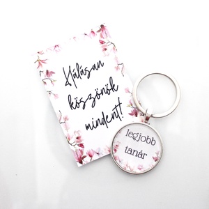 Legjobb tanár magnólia virágos ezüst színű kulcstartó, Táska & Tok, Kulcstartó & Táskadísz, Kulcstartó, Ékszerkészítés, MESKA