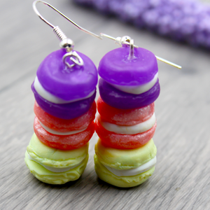 Macaron halom Fülbevaló Valósághű Ékszer Nyaklánc Kulcstartó - ékszer - fülbevaló - lógó fülbevaló - Meska.hu