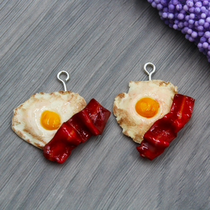 Sült Bacon Tojással Fülbevaló Nyaklánc Kulcstartó Valósághű Ékszer Kajás Ételes Reggeli Vicces, Ékszer, Fülbevaló, Lógó fülbevaló, Ékszerkészítés, Festett tárgyak, MESKA