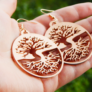 Élet Fa Fülbevaló Rosegold Nikkelmentes Horoggal Ajándék Nőknek Lányos , Ékszer, Fülbevaló, Lógó fülbevaló, Ékszerkészítés, Festett tárgyak, MESKA