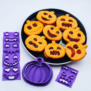 Halloween Tök 13 az 1-ben Linzer Kiszúró Készlet Sütikiszúró Csomag Vicces Tökfej Készítő, Otthon & Életmód, Dekoráció, Halloween, Halloweeni sütikiszúrók, , MESKA