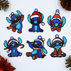 Karácsonyi Stitch Karácsonyfadísz Készlet 6 db-os a Lilo és Stitch Filmből Dekor, Karácsony, Karácsonyi lakásdekoráció, Karácsonyfadíszek, , MESKA