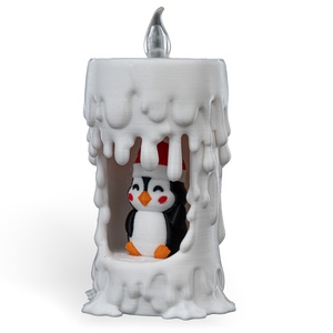 Cuki Pingvines Karácsonyi Gyertya Tartó - karácsony - karácsonyi lakásdekoráció - karácsonyi fénydekoráció - Meska.hu