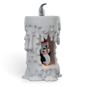 Cuki Pingvines Karácsonyi Gyertya Tartó - karácsony - karácsonyi lakásdekoráció - karácsonyi fénydekoráció - Meska.hu
