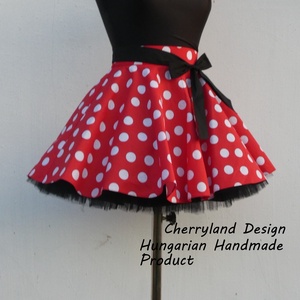 Cherryland Design Minnie Rockabilly  piros alapon fehér pöttyös szoknya /Tüll Alsószoknyával - ruha & divat - női ruha - szoknya - Meska.hu