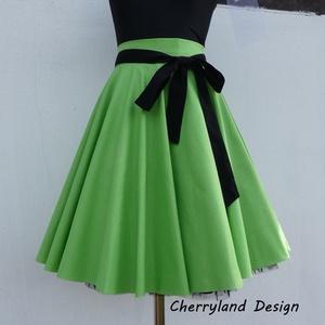 Cherryland Design Zöld  Rockabilly stílusú szoknya  - ruha & divat - női ruha - szoknya - Meska.hu