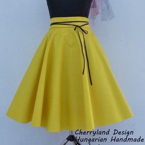 Cherryland Design Sárga pamutvászon   Rockabilly stílusú szoknya /ALSÓSZOKNYA NÉLKÜL! - ruha & divat - női ruha - szoknya - Meska.hu