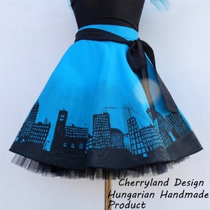 Cherryland Design Dark City/Sötét Város  Sárga  Szoknya/ALSÓSZOKNYA NÉLKÜL! - ruha & divat - női ruha - szoknya - Meska.hu
