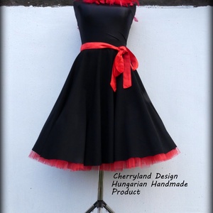 Cherryland Design Fekete szoknya alsószoknyával.. - ruha & divat - női ruha - szoknya - Meska.hu