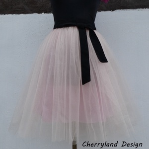 Cherryland Design Halovány Rózsaszín Tüll Szoknya/Tulle Skirt - ruha & divat - női ruha - szoknya - Meska.hu