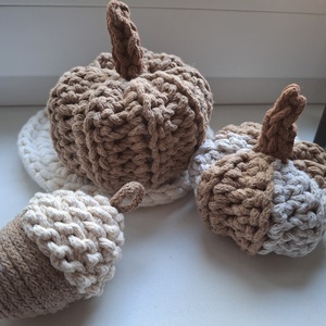 Őszi horgolt tök szett, Otthon & Életmód, Dekoráció, Halloween, Halloweeni tök, Horgolás, MESKA