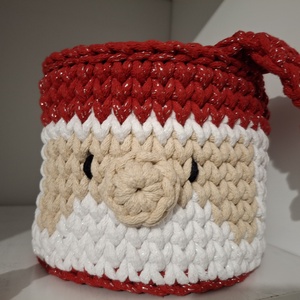Horgolt Mikulás tároló, Karácsony, Mikulás, Mikulás ajándékok, Horgolás, MESKA