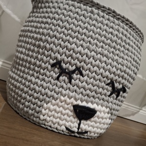 Horgolt macis XL tároló - otthon & életmód - tárolás & rendszerezés - tárolókosár - Meska.hu