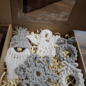 Horgolt karácsonyi dísz szett, Karácsony, Karácsonyi lakásdekoráció, Karácsonyfadíszek, Horgolás, MESKA