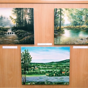 Levendulás a Balatonnál - olaj tájkép 70 cmx50 cm - művészet - festmény - olajfestmény - Meska.hu