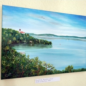Tihany az apátsággal - 70x50 cm, olaj, vászon  - művészet - festmény - olajfestmény - Meska.hu