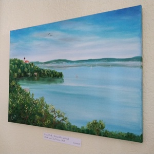 Tihany az apátsággal - 70x50 cm, olaj, vászon  - művészet - festmény - olajfestmény - Meska.hu
