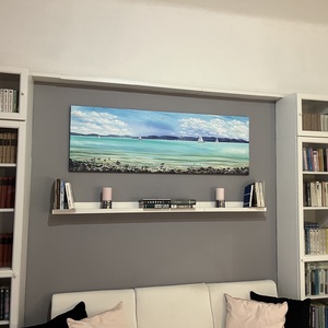 Tihany látképe Paloznakról - olaj tájkép kívánt méretre  - művészet - festmény - olajfestmény - Meska.hu