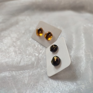 Bordó és arany antiallergén üvegékszer pötty fülik - ékszer - fülbevaló - pötty fülbevaló - Meska.hu