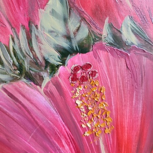 Hibiszkusz virág - olaj csendélet - művészet - festmény - olajfestmény - Meska.hu