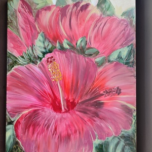 Hibiszkusz virág - olaj csendélet - Meska.hu