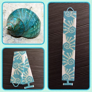 Tengeri csigás karkötő, Ékszer, Karkötő, Gyöngyös karkötő, Ékszerkészítés, Gyöngyfűzés, gyöngyhímzés, MESKA