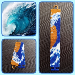 Tenger mintás karkötő, Ékszer, Karkötő, Gyöngyös karkötő, Ékszerkészítés, Gyöngyfűzés, gyöngyhímzés, MESKA