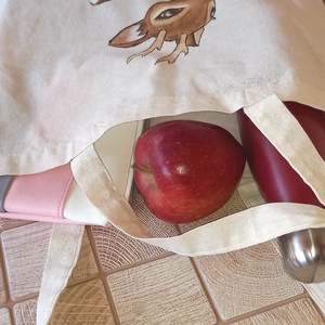 Kézzel festett vászontáska - őzike - táska & tok - bevásárlás & shopper táska - shopper, textiltáska, szatyor - Meska.hu