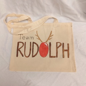 Kézzel festett vászontáska - team rudolph, Táska & Tok, Bevásárlás & Shopper táska, Shopper, textiltáska, szatyor, Festett tárgyak, Varrás, MESKA
