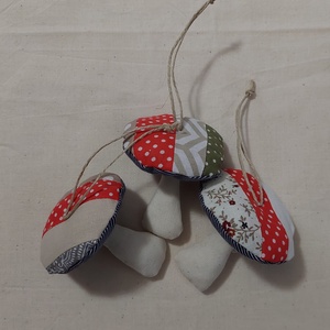 Patchwork gomba karácsonyfadísz szett - Meska.hu