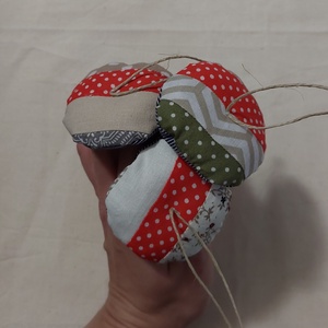 Patchwork gomba karácsonyfadísz szett - karácsony - karácsonyi lakásdekoráció - karácsonyfadíszek - Meska.hu