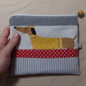 Kutyás, tacskós patchwork neszesszer és könyvtok  - táska & tok - neszesszer - Meska.hu