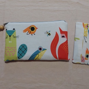 Upcycle erdei állatos tolltartó, zsebkendőtartó, neszesszer , Otthon & Életmód, Papír, írószer, Tolltartó & Ceruzatekercs, Varrás, Mindenmás, MESKA