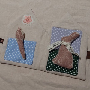 Húsvéti mini nyuszi plüss répával házikóban, Játék & Sport, Plüssállat & Játékfigura, Nyuszi, Varrás, Patchwork, foltvarrás, MESKA