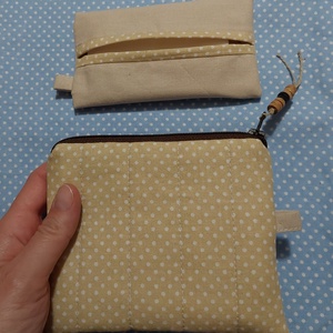 Húsvéti nyuszis steppelt neszesszer, zsebkendőtartó szett - táska & tok - neszesszer - Meska.hu