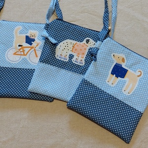 Kutyusos patchwork gyerek táska, oldaltáska, tarisznya - táska & tok - kézitáska & válltáska - válltáska - Meska.hu